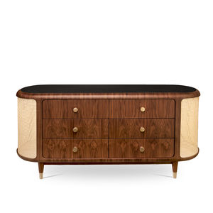 credenza moderna / in noce / in ottone lucidato / per uso contract