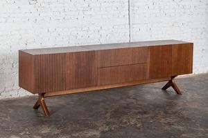 credenza con piedi alti / moderna / in legno