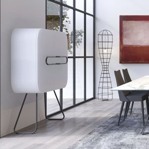 credenza con piedi alti / moderna / in legno laccato / in ferro