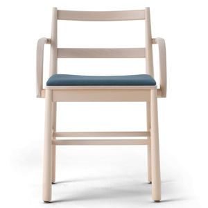 sedia design scandinavo / imbottita / con braccioli / in velluto