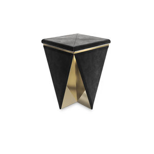 sgabello moderno / in velluto / in ottone / imbottito
