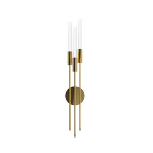 applique moderna / da sala / in ottone placcato oro / in cristallo
