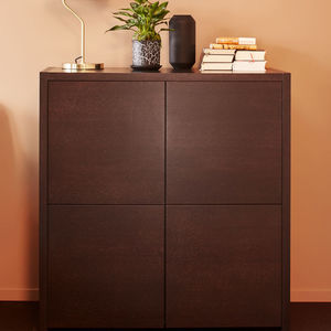 credenza alta / moderna / in legno laccato / in quercia
