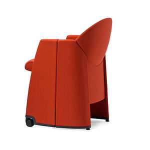 sedia visitatore moderna / con braccioli / imbottita / con rotelle