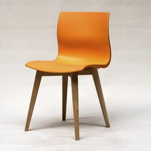 sedia moderna / imbottita / in quercia / in nylon