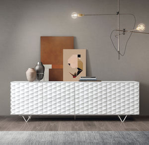 credenza moderna / impiallacciata in legno / in resina / modulare