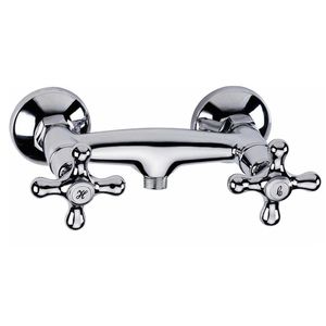 miscelatore doppio comando per doccia / da parete / in ottone cromato / da bagno