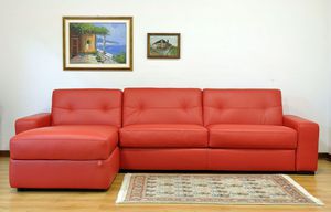 divano d'angolo / letto / moderno / in pelle