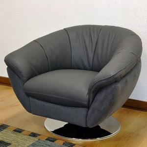poltrona moderna / in tessuto / in pelle / in acciaio cromato