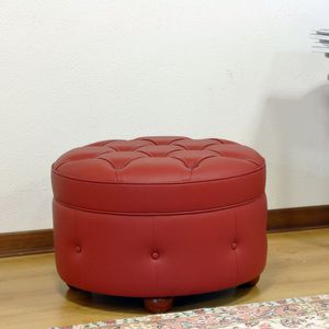 poggiapiedi chesterfield / in tessuto / in pelle