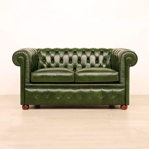 divano chesterfield / in tessuto / in pelle / 2 posti