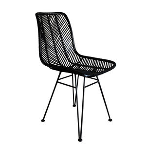 sedia moderna / in rattan / nera / beige