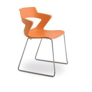sedia visitatore moderna / con braccioli / in tessuto / in acciaio