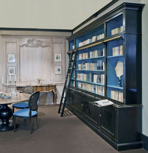 libreria classica / in legno / con scala integrata