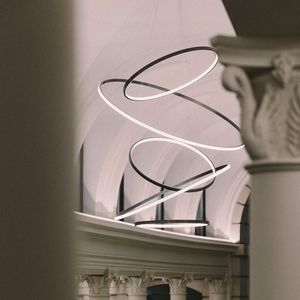 lampadario moderno / in metallo spazzolato / in metallo lucido / LED