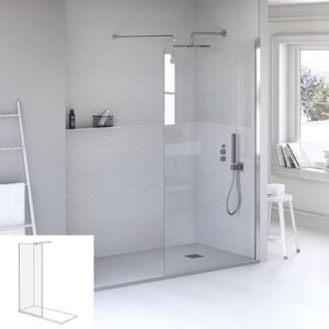 parete doccia fissa / d'angolo / in vetro / per uso residenziale