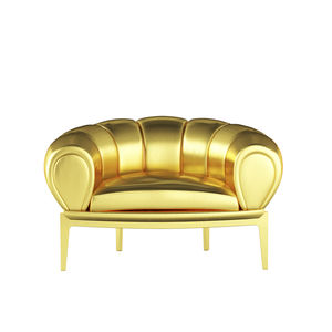 poltrona moderna / in pelle / fatta a mano / colore personalizzabile
