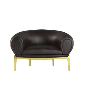 poltrona moderna / in pelle / in legno / fatta a mano
