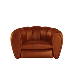 poltrona moderna / in pelle / nera / marrone