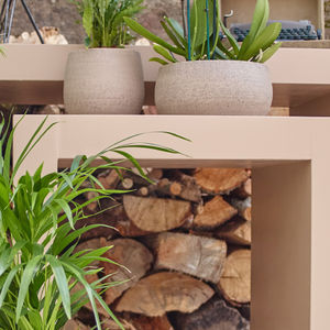 vaso da giardino in ceramica / da appoggio / tondo / per uso residenziale