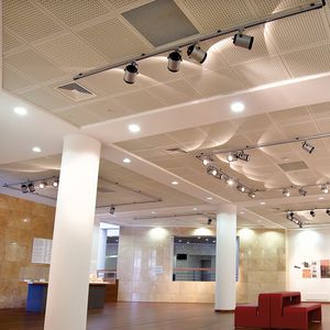 controsoffitto a base gesso / a quadrotte / acustico / ignifugo