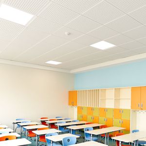 controsoffitto a base gesso / a quadrotte / acustico / ignifugo
