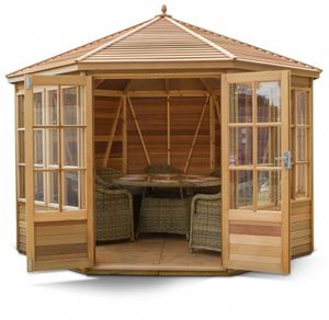 capanno per giardino in legno / in vetro / moderno / per uso residenziale