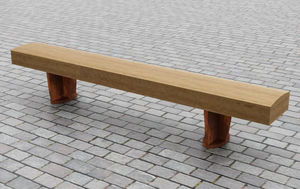 panca pubblica / moderna / in legno / in acciaio COR-TEN®