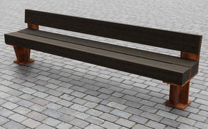 panca pubblica / moderna / in legno / in acciaio COR-TEN®
