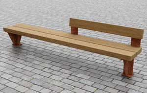 panca pubblica / moderna / in legno / in acciaio COR-TEN®