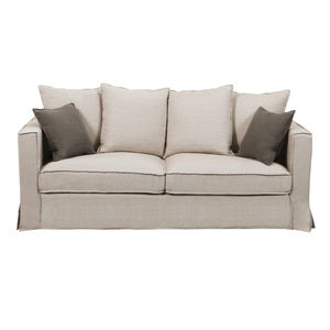 divano letto / moderno / in lino / 2 posti