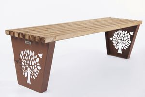 panca pubblica / moderna / in acciaio con rivestimento a polvere