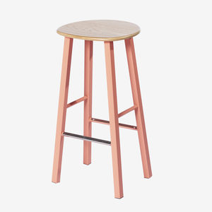 sgabello da bar moderno / in acciaio con rivestimento a polvere / in compensato stampato / per ristorante