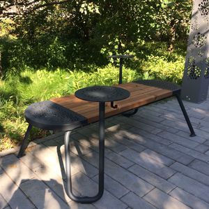 panca pubblica / moderna / in acciaio galvanizzato / in acciaio con rivestimento a polvere