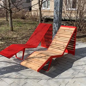 lettino prendisole moderno / in pino / in acciaio galvanizzato / in acciaio con rivestimento a polvere
