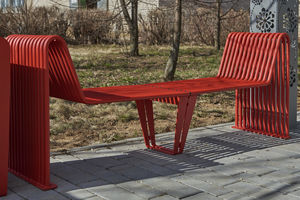 panca pubblica / moderna / in acciaio galvanizzato / in acciaio con rivestimento a polvere