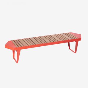 panca pubblica / moderna / in legno / in acciaio galvanizzato