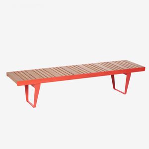 panca pubblica / moderna / in legno / in acciaio galvanizzato