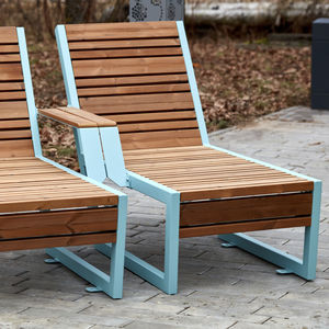 panca pubblica / moderna / in legno / in acciaio galvanizzato
