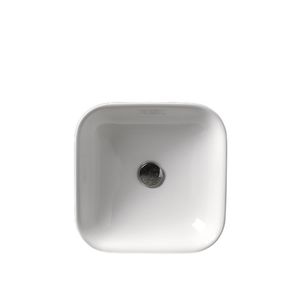 lavandino da appoggio / quadrato / in ceramica / contract