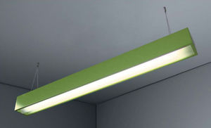 luce a sospensione / a lampada fluorescente / lineare / in lamiera d'acciaio