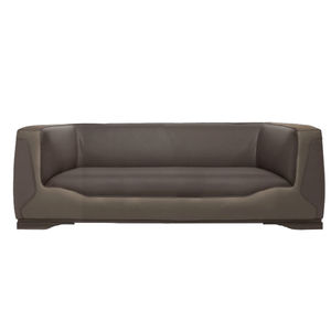 divano moderno / in pelle / 2 posti / marrone