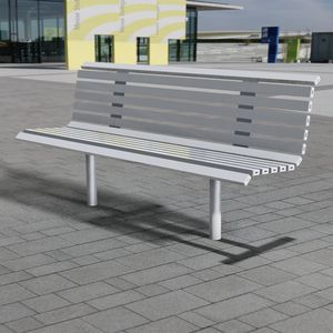 panca pubblica / moderna / in acciaio galvanizzato / in acciaio inox