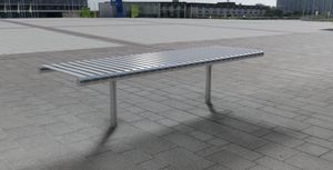 panca pubblica / moderna / in acciaio galvanizzato / in acciaio inox