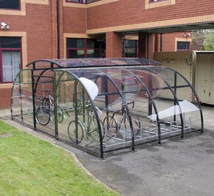 pensilina per biciclette in acciaio / sicura