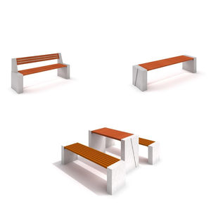 panca pubblica / moderna / in legno / in calcestruzzo