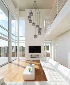 lampadario moderno / in vetro / in metallo / LED