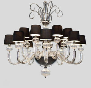 lampadario moderno / in vetro / in metallo / in tessuto