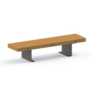 panca pubblica / moderna / in legno / in acciaio galvanizzato