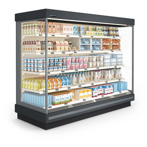 vetrina refrigerata con scaffali / illuminata / per negozio